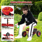 Costway Garden Cart Patio Wagon Rolling Work Seat with Tool Tray Basket Planting Blue/Red/Green