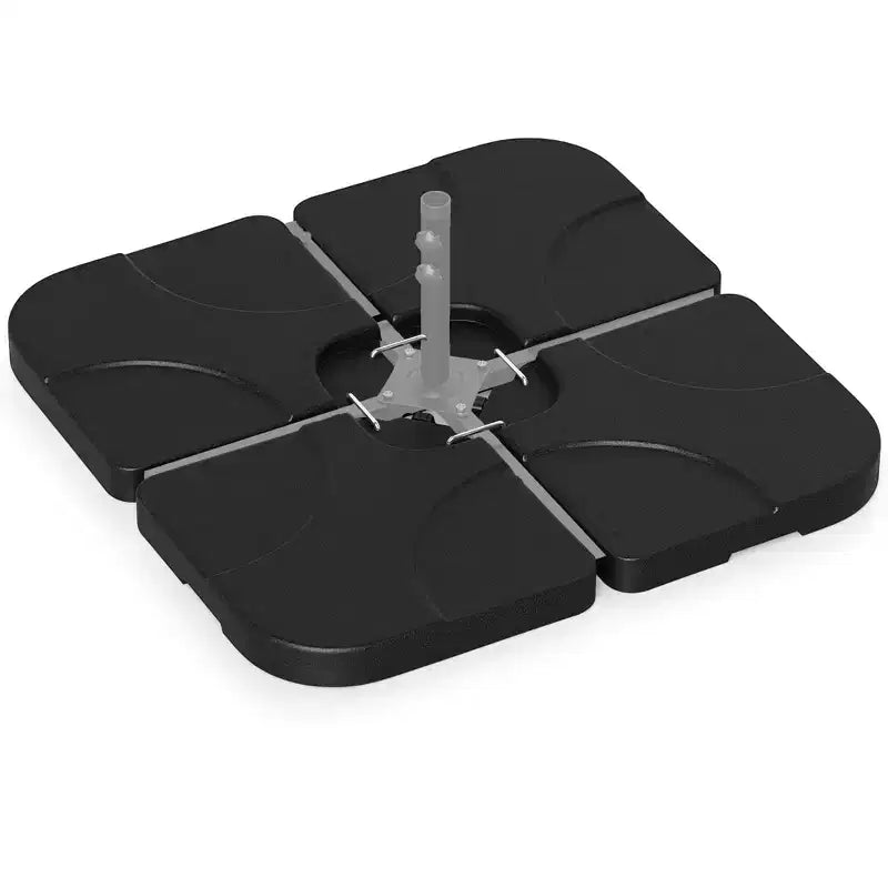 Costway 20 Patio Offset Umbrella Base Stand Water Filled Base Weights Sand Plate Set Brown/Black