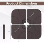 Costway 20 Patio Offset Umbrella Base Stand Water Filled Base Weights Sand Plate Set Brown/Black
