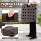 Costway 20 Patio Offset Umbrella Base Stand Water Filled Base Weights Sand Plate Set Brown/Black