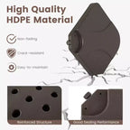 Costway 20 Patio Offset Umbrella Base Stand Water Filled Base Weights Sand Plate Set Brown/Black