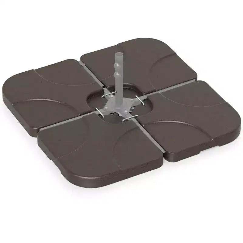 Costway 20 Patio Offset Umbrella Base Stand Water Filled Base Weights Sand Plate Set Brown/Black