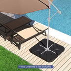 Costway 20 Patio Offset Umbrella Base Stand Water Filled Base Weights Sand Plate Set Brown/Black