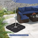 Costway 20 Patio Offset Umbrella Base Stand Water Filled Base Weights Sand Plate Set Brown/Black
