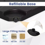 Costway 20 Patio Offset Umbrella Base Stand Water Filled Base Weights Sand Plate Set Brown/Black