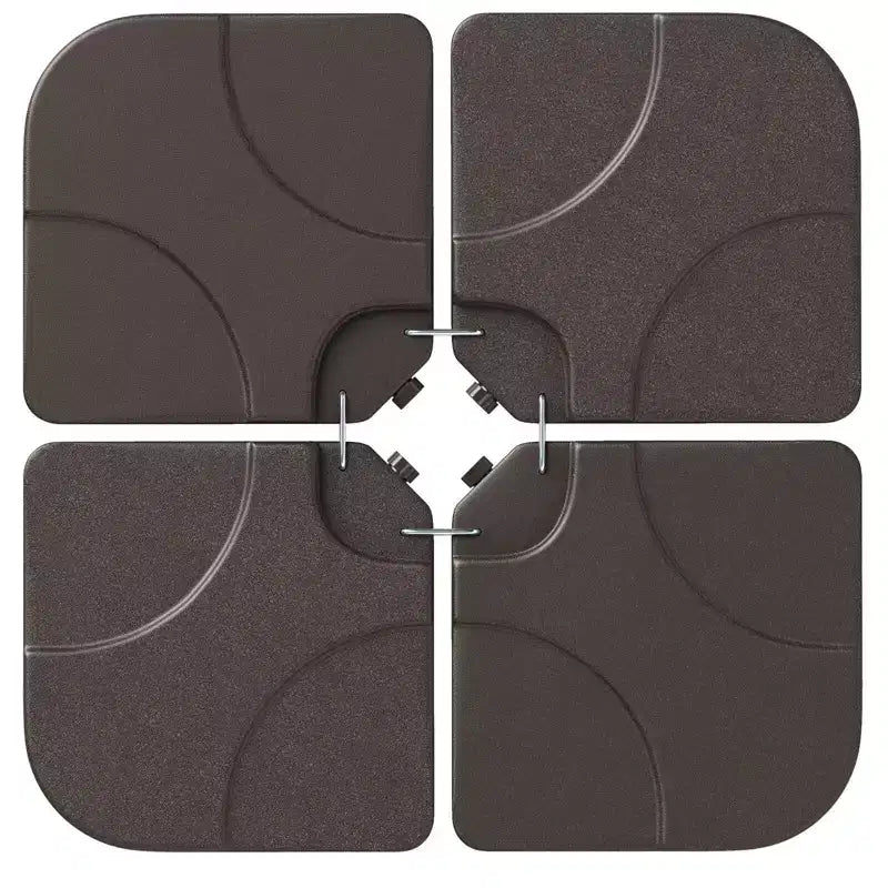 Costway 20 Patio Offset Umbrella Base Stand Water Filled Base Weights Sand Plate Set Brown/Black