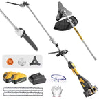 4-in-1 Cordless Hedge Trimmer and Pole Saw Dual 20V Batteries Brushless