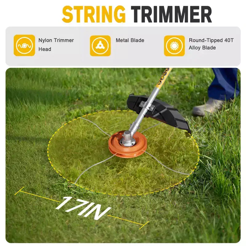 4-in-1 Cordless Hedge Trimmer and Pole Saw Dual 20V Batteries Brushless