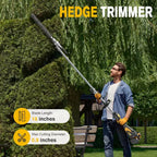 4-in-1 Cordless Hedge Trimmer and Pole Saw Dual 20V Batteries Brushless