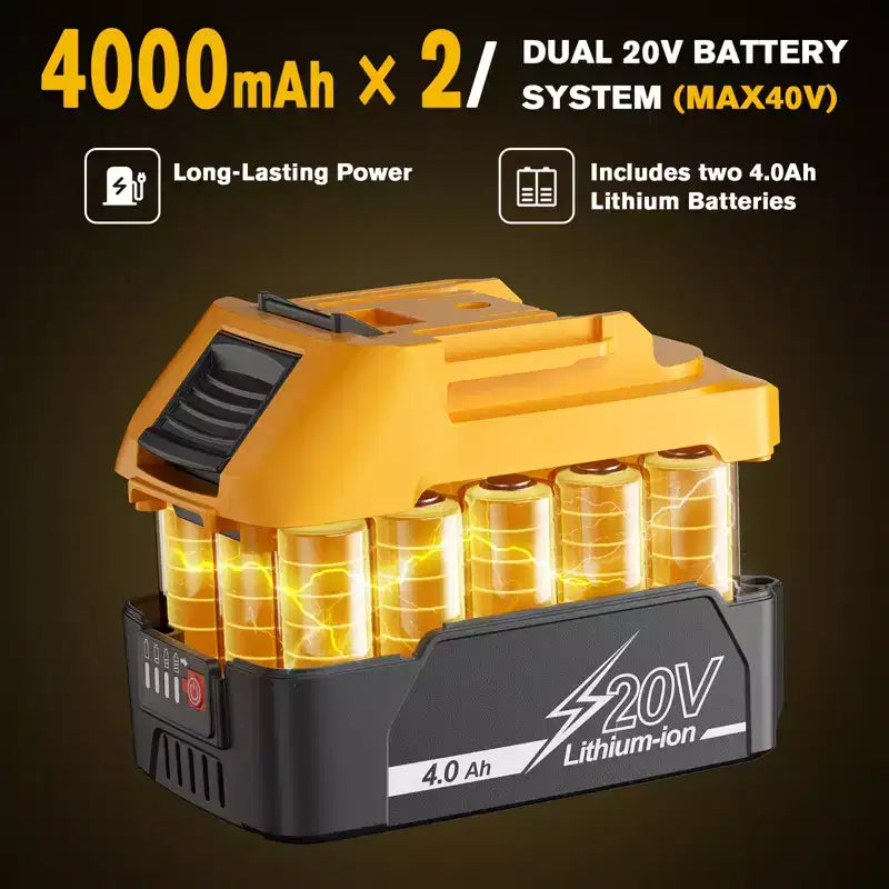 4-in-1 Cordless Hedge Trimmer and Pole Saw Dual 20V Batteries Brushless