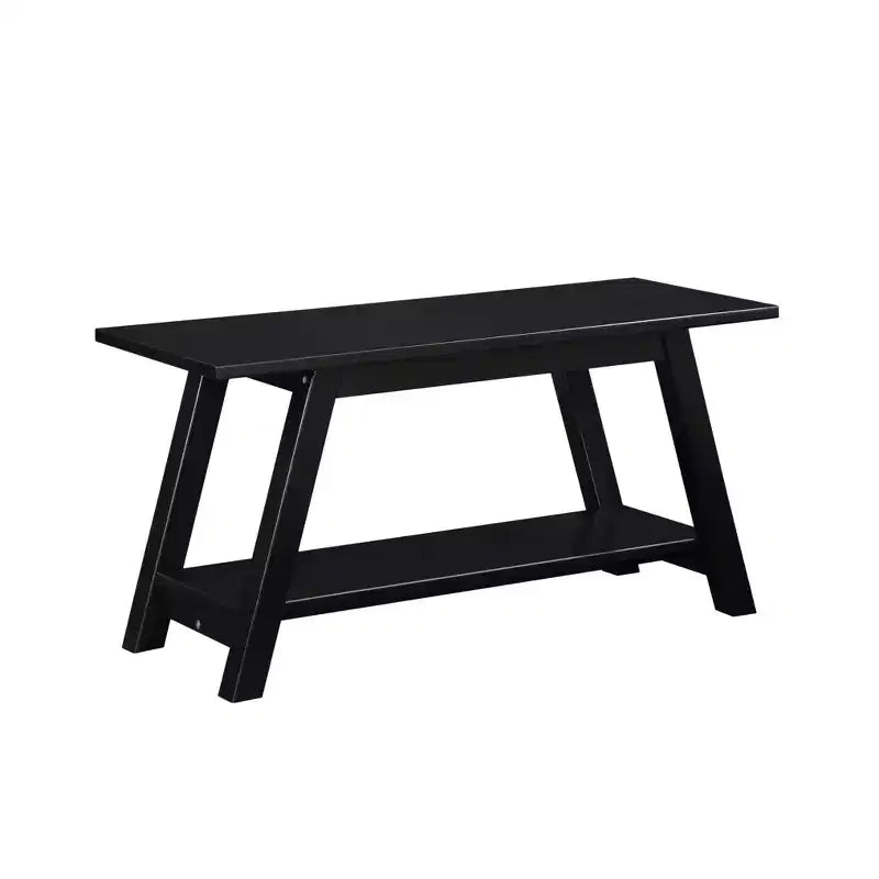 Roundhill Furniture Elyz Solid Wood Bench with Shelf