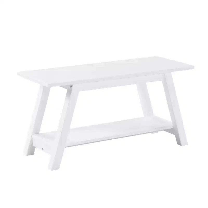 Roundhill Furniture Elyz Solid Wood Bench with Shelf