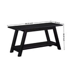 Roundhill Furniture Elyz Solid Wood Bench with Shelf