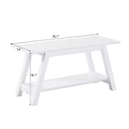 Roundhill Furniture Elyz Solid Wood Bench with Shelf