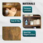 FDW Industrial-Style 5-Tier Bookshelf Wood Bookcases Perfect for Home Office Living Room, Brown