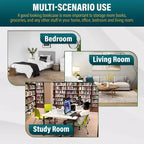 FDW Industrial-Style 5-Tier Bookshelf Wood Bookcases Perfect for Home Office Living Room, Brown