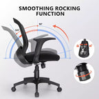 Ergonomic Mesh Office Chair 330 lb Capacity Computer Desk Chair with Built-In Lumbar Support High-Density Foam Seat Five-Star Base
