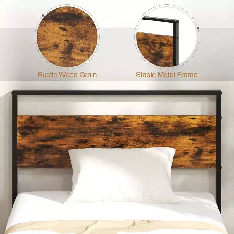 Costway Twin/Full/Queen/King Size Bed Frame with Wooden Headboard and Footboard Under-Bed Storage