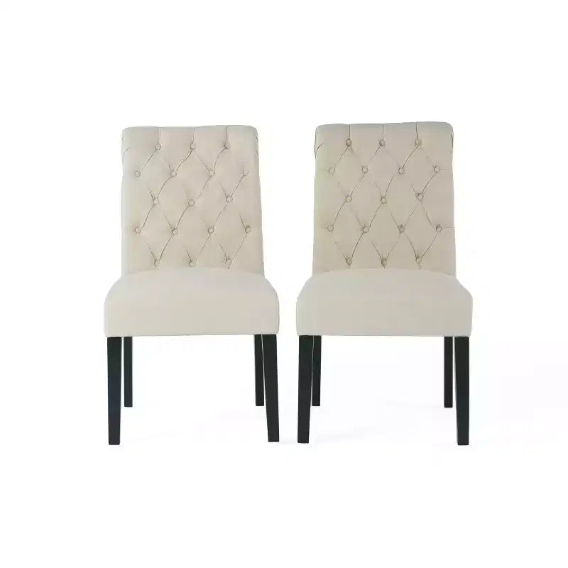 Christopher Knight Home Emerson Contemporary Tufted Rolltop Dining Chairs (Set of 2)
