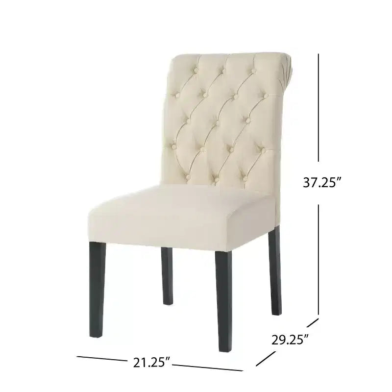 Christopher Knight Home Emerson Contemporary Tufted Rolltop Dining Chairs (Set of 2)