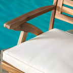GDFStudio Baia Outdoor Acacia Wood 3 Piece Bistro Set with Cushion