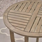 GDFStudio Baia Outdoor Acacia Wood 3 Piece Bistro Set with Cushion