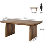 Lantine Rectangle Coffee Table, 47-Inch Wood Farmhouse Accent Center Table Low Cocktail Tea Table, Easy Assembly