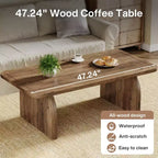 Lantine Rectangle Coffee Table, 47-Inch Wood Farmhouse Accent Center Table Low Cocktail Tea Table, Easy Assembly