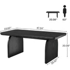 Lantine Rectangle Coffee Table, 47-Inch Wood Farmhouse Accent Center Table Low Cocktail Tea Table, Easy Assembly