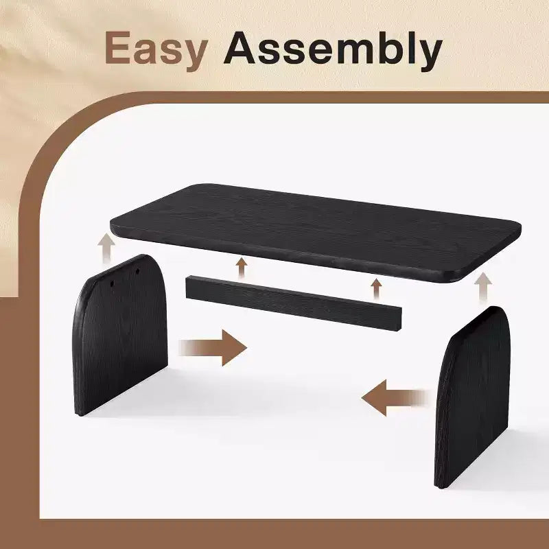 Lantine Rectangle Coffee Table, 47-Inch Wood Farmhouse Accent Center Table Low Cocktail Tea Table, Easy Assembly