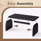 Lantine Rectangle Coffee Table, 47-Inch Wood Farmhouse Accent Center Table Low Cocktail Tea Table, Easy Assembly