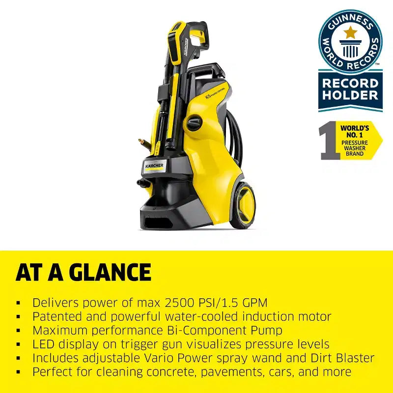 Karcher K 5 Power Control CHK Electric Pressure Washer, Max 2500 PSI, 1.5 GPM