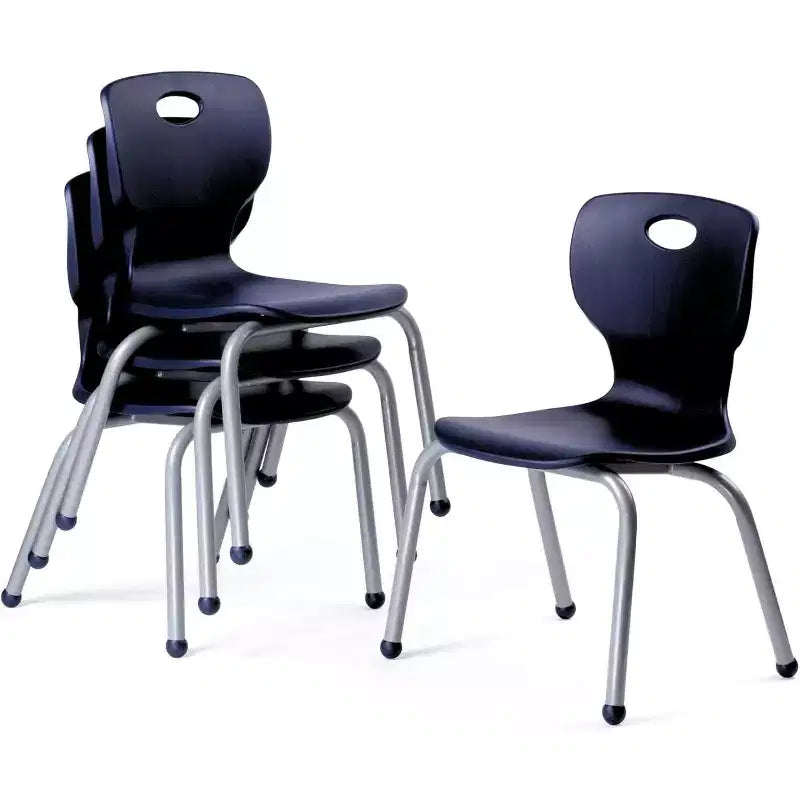 School Student Stack Chair - Luxurious and Comfortable Seat with Robust Riveted Frame - for Classrooms in Home Learning or Office - Packk of 4 Chairs