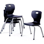 School Student Stack Chair - Luxurious and Comfortable Seat with Robust Riveted Frame - for Classrooms in Home Learning or Office - Packk of 4 Chairs