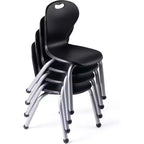 School Student Stack Chair - Luxurious and Comfortable Seat with Robust Riveted Frame - for Classrooms in Home Learning or Office - Packk of 4 Chairs