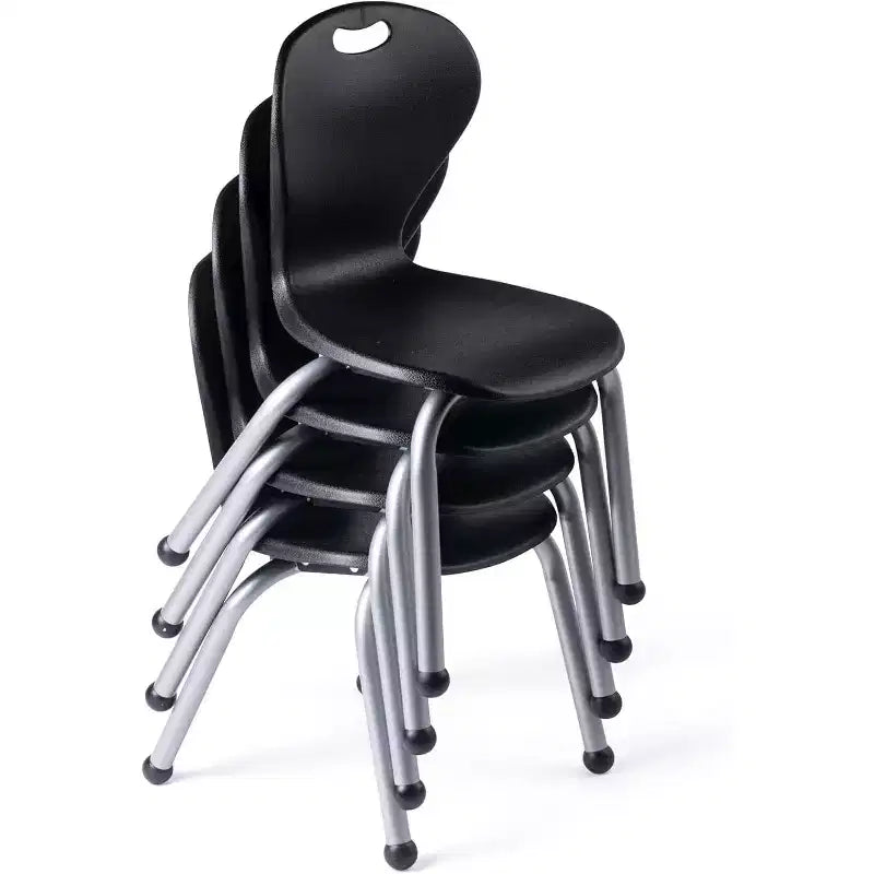 School Student Stack Chair - Luxurious and Comfortable Seat with Robust Riveted Frame - for Classrooms in Home Learning or Office - Packk of 4 Chairs