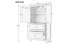 Whisen Bathroom Storage Cabinet, Cabinet with Double Doors, Drawers and Adjustable Shelf