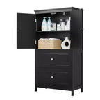 Whisen Bathroom Storage Cabinet, Cabinet with Double Doors, Drawers and Adjustable Shelf