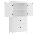 Whisen Bathroom Storage Cabinet, Cabinet with Double Doors, Drawers and Adjustable Shelf