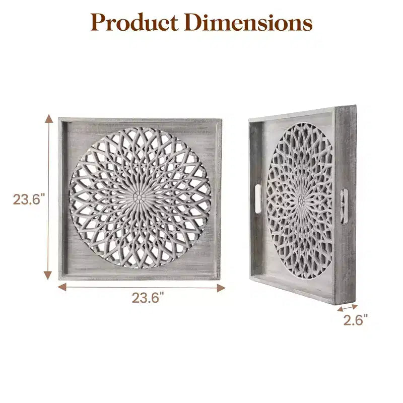 Heynemo Farmhouse Wood Mirror, Square Decorative Mirrors for Wall, Wall Mirrors for Living Room, Bedroom, Dining Room, Entryway, Hallway