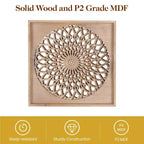 Heynemo Farmhouse Wood Mirror, Square Decorative Mirrors for Wall, Wall Mirrors for Living Room, Bedroom, Dining Room, Entryway, Hallway