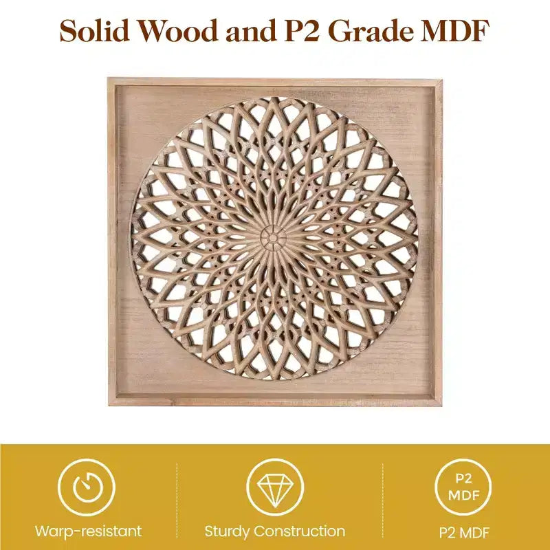 Heynemo Farmhouse Wood Mirror, Square Decorative Mirrors for Wall, Wall Mirrors for Living Room, Bedroom, Dining Room, Entryway, Hallway