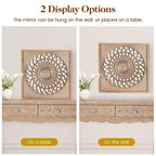 Heynemo Farmhouse Wood Mirror, Square Decorative Mirrors for Wall, Wall Mirrors for Living Room, Bedroom, Dining Room, Entryway, Hallway