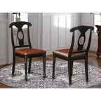 HomeStock Kenley Dining Chairs Napoleon Back Wood Seat Buttermilk Cherry