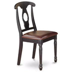 HomeStock Kenley Dining Chairs Napoleon Back Wood Seat Buttermilk Cherry