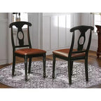 HomeStock Kenley Dining Chairs Napoleon Back Wood Seat Buttermilk Cherry
