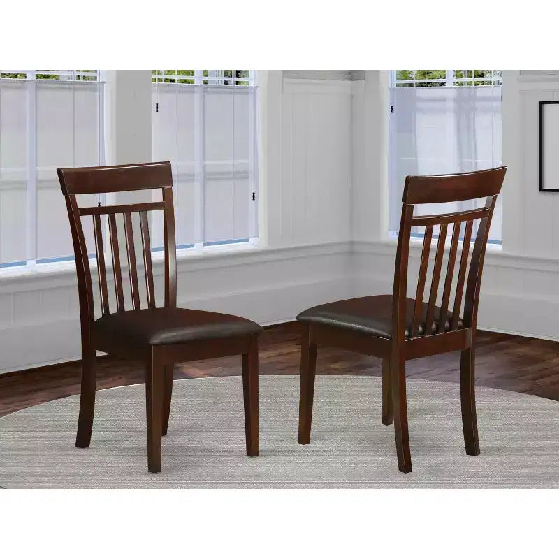 HomeStock Capri Faux Leather Dining Chairs Set of 2 Modern