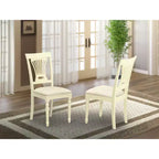HomeStock Dining Room Linen Fabric Upholstered Solid Wood Chairs, Set of 2