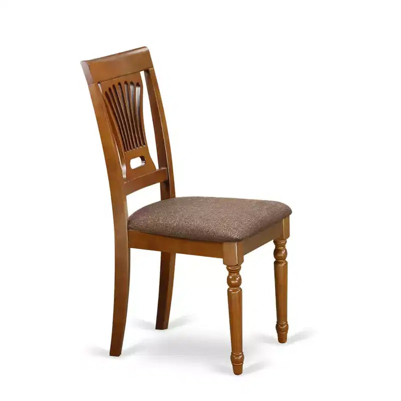 HomeStock Dining Room Linen Fabric Upholstered Solid Wood Chairs, Set of 2