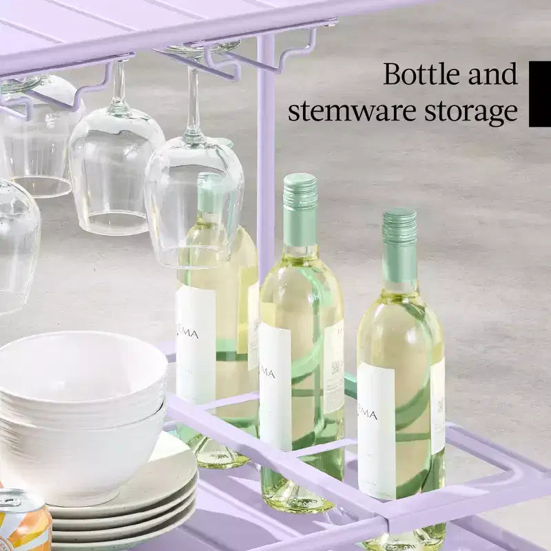 Best Choice Products 2-Tier Rolling Bar Cart Indoor/Outdoor w/ Storage Shelves, Wine Rack, Lockable Wheels